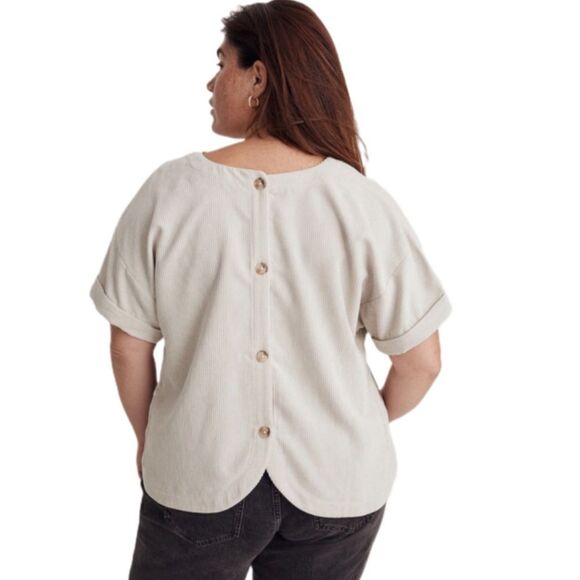 Madewell Renata v neck ribbed corduroy top - Picture 4 of 11